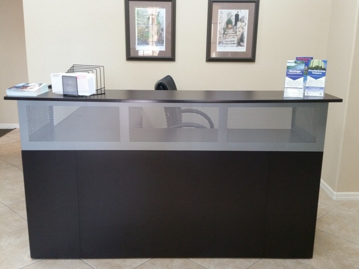 metal reception desk